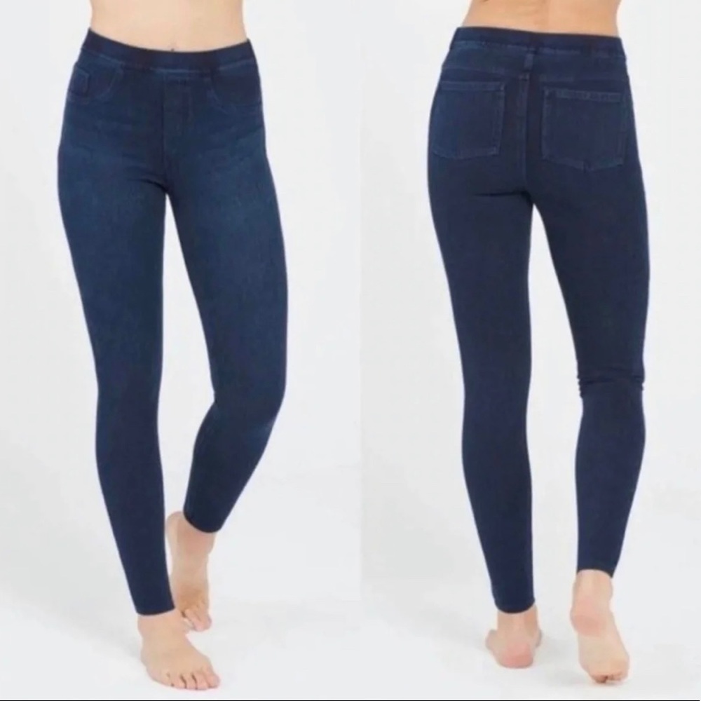 SPANX Jean-ish Ankle Leggings in Twilight Rinse, Medium